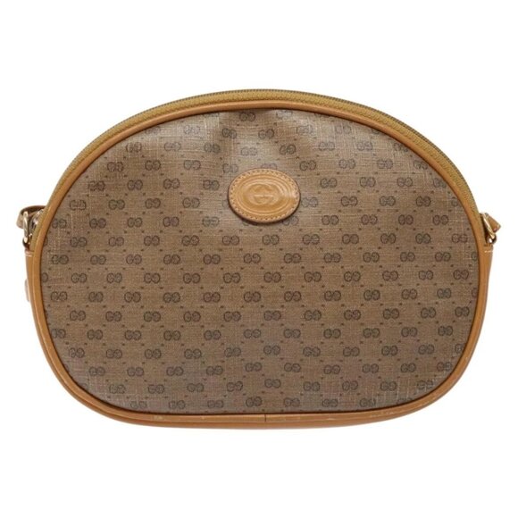 GUCCI Micro GG Supreme Shoulder Bag PVC Beige Gold Auth BA5021 - Picture 3 of 16